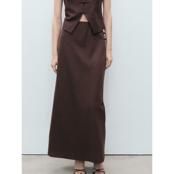 Mango Laguna Skirt Brown - M - Picture 1 of 8
